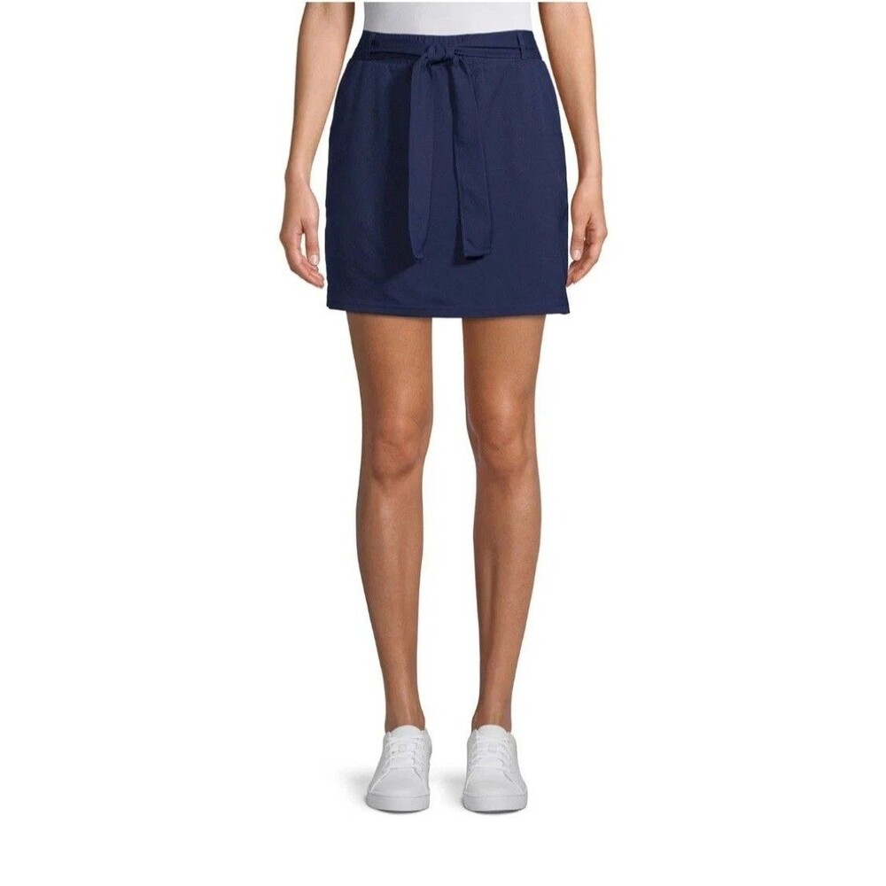 St. John’s Bay Women’s Plus Size 2X Belted Skort Stretch Pockets Elastic Waist